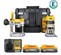 DeWalt DCW604NT 18V Router + Base, 2x 1.7Ah Batteries, Charger & Case