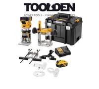 Dewalt Dcw604P2 18V Xr Brushless Laminate Trimmer 1/4" Router + Plunge Base 5Ah