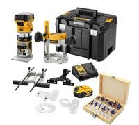 Dewalt Dcw604P2 18V Xr Brushless Laminate Trimmer 1/4" Router + Plunge Base +Set