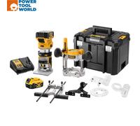 Dewalt DCW604P2 18v Brushless Trimmer 1/4'' Router + Plunge Base 2 x Batteries