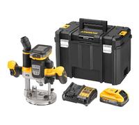 DeWalt DCW620 18v XR Cordless Brushless Plunge Router 1/2" 2 x 5ah Li-ion Powerstack Battery Charger Case