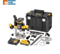 Dewalt Dcw620H2-Gb 1/2In Plunge Router 18V 2 X 5.0Ah Powerstack Li-Ion