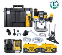 DeWalt DCW620NT 18V Brushless Plunge Router + 2 x 5Ah Batteries, Charger & Case