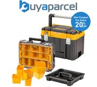 Dewalt Deep TSTAK 2.0 Organiser Storage Box + 10pc Organiser Case + Tote Tray
