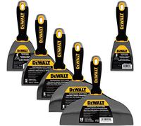 DEWALT DELUXE Carbon Steel Putty Knife Set | 4/5/6/8/10-Inch + 3-Inch Included for FREE | Soft Grip Handles | DXTT-3-149