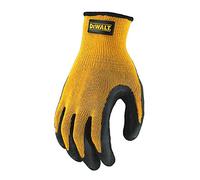 DeWalt Yellow Knit Back Latex Gloves Yellow / Grey L