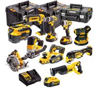 Dewalt DEWKIT92 18V XR 10 Piece Combo Tool Kit 3 x 5.0Ah Battery Charger & Case