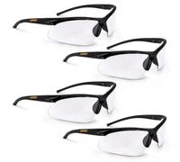 DEWALT DPG51 Radius Unisex Half Frame Protective Eyewear Black Frame Clear Lens - 4 Pack