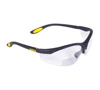 Dewalt DPG59-110C Reinforcer Rx-Bifocal 1.0 Clear Lens High Performance Protective Safety Glasses with Rubber Temples and Protective Eyeglass Sleeve