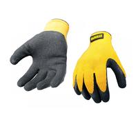 DeWalt Yellow Knit Back Latex Gloves Yellow / Grey L