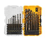 DEWALT Drill Bit Set, 21-Piece, 135 Degree Split Point, 31 Degree Helix, Black Oxide Coated, For Plastic, Wood and Metal (DWA1181)