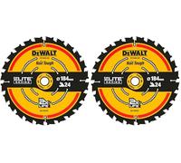 DEWALT DT10302-QZ EXTREME 2nd Fix Circular Saw Blade, 184mm x 16mm x 24T (Pack of 2)