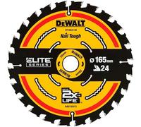 DEWALT DT10624-QZ Premium Circular Saw Blade ELITE SERIES - 165 mm x 20 mm 24T