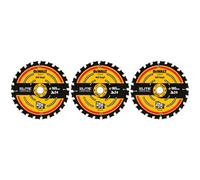 Dewalt Dt10624-Qz Extreme Saw Blade For Cordless Saws 165mm X 20mm X 24 Teeth - Pack Of 3