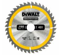 DEWALT DT1945-QZ DT1945-QZ-Hoja para construcción 190x30mm 40T (AC)