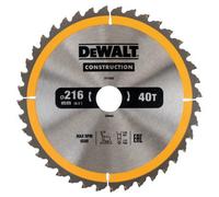 Dewalt Dt1953 Construction Circular Saw Blade 216 X 30mm X 40T Nail Tough Dt1155