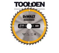 DEWALT DT1953-QZ CONSTRUCTION 216mm x 30mm 40T Circular Saw Blade