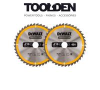 DeWalt DT1953-QZ Stationary Construction Circular Saw Blade 216x30mm 40T 2 Pack