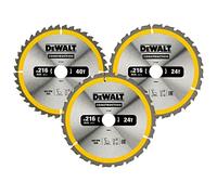 DEWALT DT1962-QZ Construction Circular Saw Blade, Yellow 216 x 30mm 2 x 24T/1 x 40T