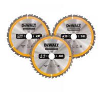 Dewalt DT1962-QZ Dt1962 Construction Circular Saw Blade 3 Pack 216 X 30Mm 2 X 24T 1 X 40T