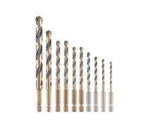 DEWALT DT20620-QZ Impact Black & Gold Hex Metal Drill bit Set, 10 Sizes in Tough Case