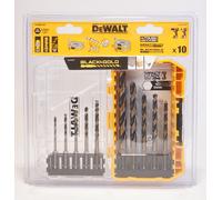 Dewalt Hex Shank HSS Drill Bit Set 10 Piece - Black And Gold