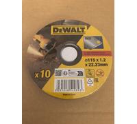 Dewalt 115mm 1.2mm Thin INOX Metal Cutting Disc 22mm Bore Flat Disc x10 Tin