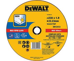 DEWALT DT43909-QZ, 230 x 1.9 x 22.23mm Stainless Steel Disc with 230 Grit Aluminium Oxide