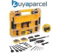 DEWALT DT70776-QZ DT70776-QZ Tough Case Grande de 85 piezas para atornillar y taladrar Con acoplamiento Angular Flexible, Silver