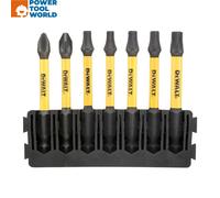 DeWalt 7 Piece FlexTorq Phillips, Pozi and Torx Screwdriver Bit Bar Set