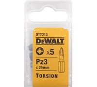 DeWalt DT7213-QZ Torsion Insert Screwdriver Bits PZ3 25mm Pack of 5