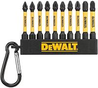 Dewalt 10 Piece FLEXTORQ Screwdriver High Impact Rated Bit Set 57mm PZ2 Key Ring