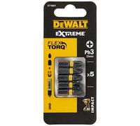 DeWalt Phillips Extreme Impact Torsion Screwdriver Bit PH3 25mm Pack of 5