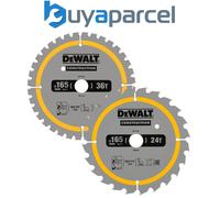 DeWalt Construction Circular Saw Blade DT90270 - 165 x 20 mm, 24T/36T - 2 Pack