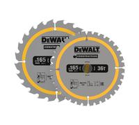 DeWalt Construction Circular Saw Blade DT90270 - 165 x 20 mm, 24T/36T - 2 Pack