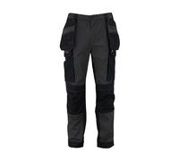 DEWALT Durrant Men's Work Trousers with 3D Articulated Fit - Stretch Fabric, Multi Pocket Cargo Trousers with Reinforced Knee Pad Pockets, Grey/Black, W36/L31
