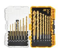 DeWalt Drill Bit Set DW1361 - Titanium Nitride Coated, 21-Piece, Pilot Point, Yellow Titanium