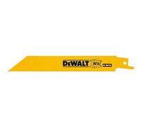 DEWALT DW4808B 6-Inch 14-TPI Straight Back Bi-Metal Reciprocating Saw Blade, Heavy Gauge Metal, 100-Pack