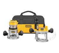 DEWALT DW618PKB 2-1/4 HP EVS Fixed Base/Plunge Router Combo Kit with Soft Start