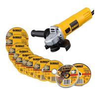 Dewalt Dwe4117 240V Corded 950W Angle Grinder 125mm 5.5" + 10 Thin Discs + Tin