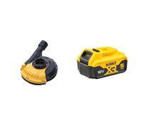 DEWALT DWE46150-XJ Polishing Housing with Suction - for DEWALT 115-125 mm Grinder - Tool-Free Attachment - Compatible with AIRLOCK System, Black + DEWALT Battery