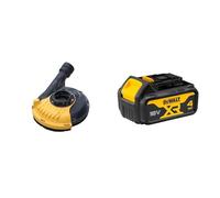 DEWALT DWE46150-XJ Polishing Housing with Suction - for DEWALT 115-125 mm Grinder - Tool-Free Attachment - Compatible with AIRLOCK System, Black + DEWALT Battery