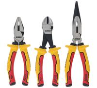 Dewalt VDE Plier Set, 3 Piece, Fitted with Premium 3-Shot Comfort Grips, They Have an Anti-Slip Groove Contoured for Optimal Cushion and Control.