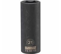 Metric Deep Impact Socket, 6-Point, Black Oxide, 1/2-In. Drive, 21mm DWMT73951OSP