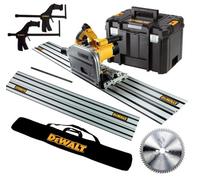 Dewalt Dws520Kr 110V Plunge Saw Kit + 2X 1.5M Guide Rails + Bag + Clamps + Blade