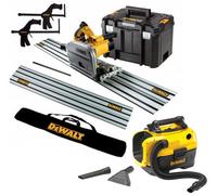 Dewalt Dws520Kr 110V Plunge Saw Kit 2X 1.5M Guide Rails + Bag + Clamps + Vacuum