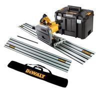 Dewalt Dws520Kt Plunge Cut Circular Saw 165mm 240V + 2 X 1.5M Guide Rails + Bag