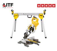 DeWalt DWS777-GB 216mm XPS Sliding Compound Mitre Saw 240V with DE7033 Leg Stand