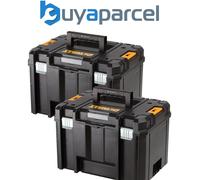 DEWALT DWST1-71195 TSTAK VI Deep Tool Storage Case Heavy Duty 23L-Twin Pack Without Tray and Inlays, Black