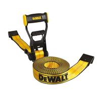 DEWALT DXBC10000F Black/Yellow 2" x 27' Ratchet Tie Down Strap with Flat Hook - Heavy-Duty Cargo Securing (10,000 lb Break Strength)